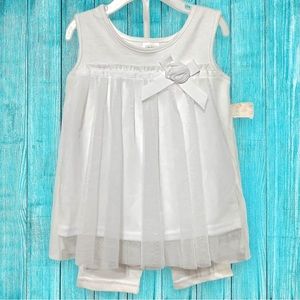 👚2/$10👗3/$12 NWT Swiggles White Sheer Tank and Legging Set Baby Girls 18 M